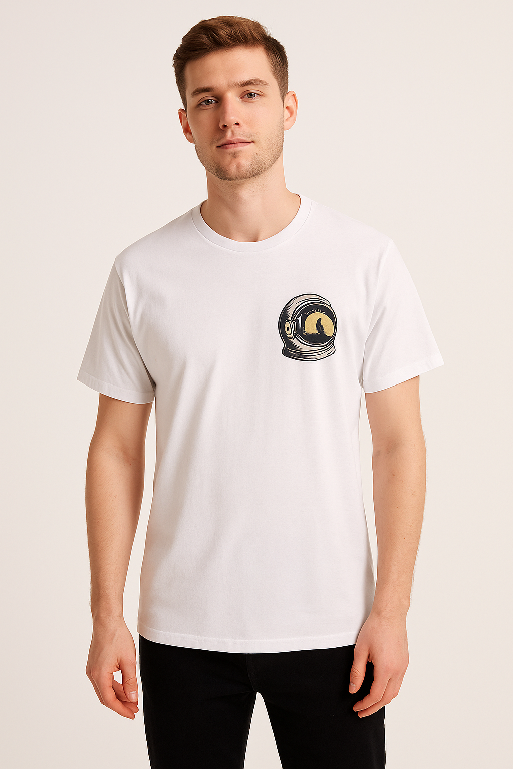 Men Feel Too T‑Shirt — Astronaut Helmet Space Tee