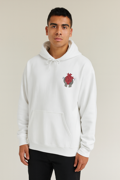 Hoodie — "Men Feel Too" Emotional Heart Graphic Hoodie